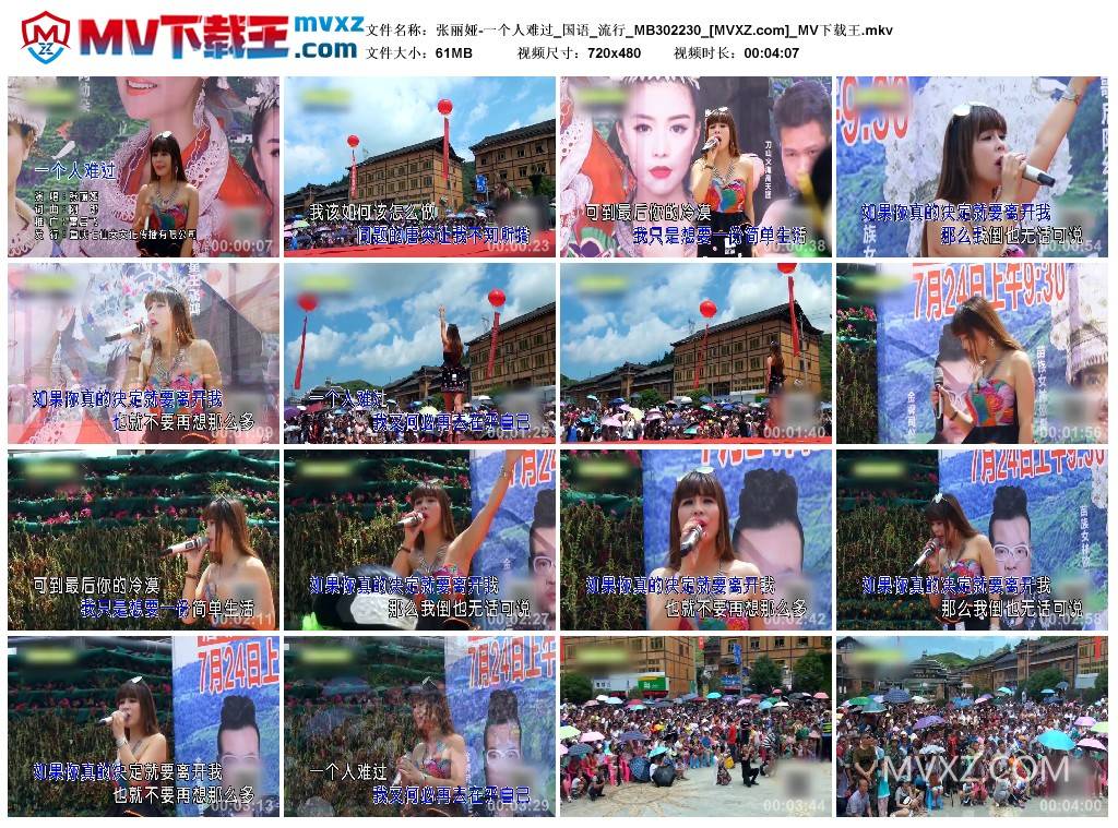 张丽娅-一个人难过_国语_流行_MB302230